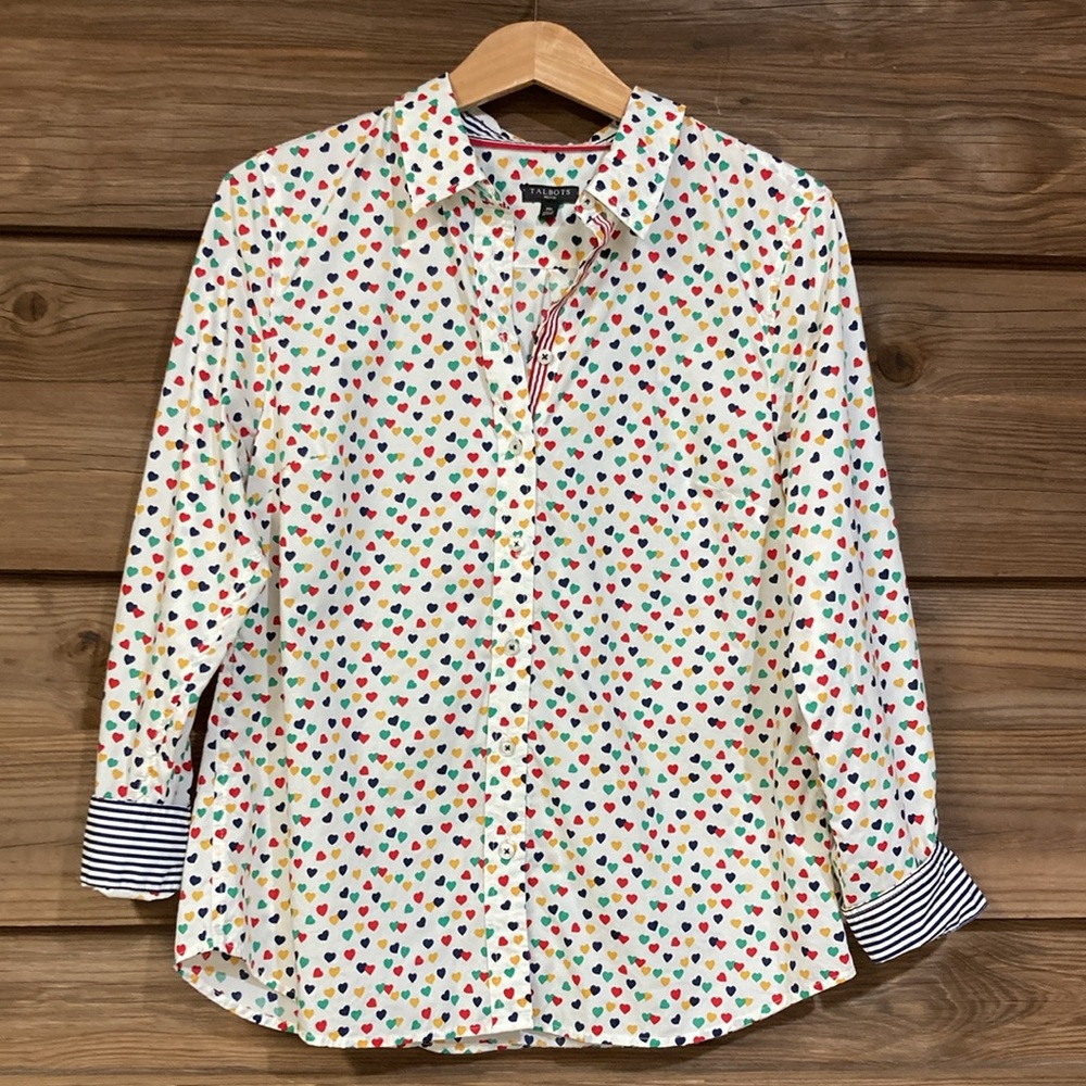 Talbots Heart Button Down - image 2